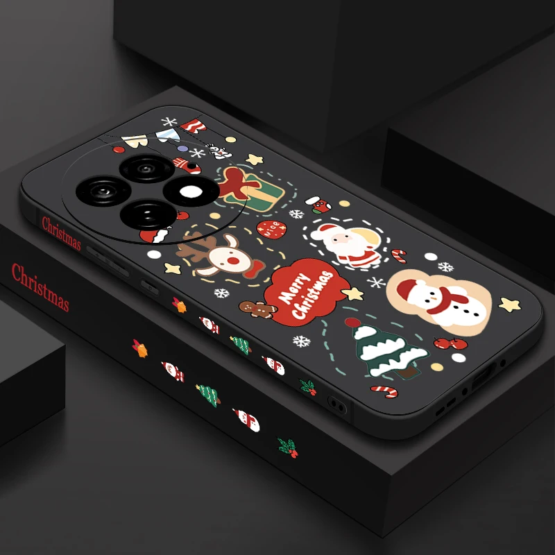 Чехол для телефона с мультяшным рождественским принтом для OnePlus 13 12 13R 12R 11R 5G, противоударный мягкий силиконовый чехол из ТПУ для OnePlus Ace 5 3 2
