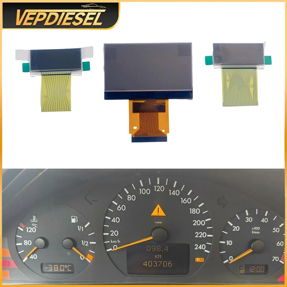 

Комплект из 3 ЖК-дисплеев VDO (центральный, правый, левый) для приборной панели Mercedes-Benz W210 E320 E430 1996-2002, замена экрана