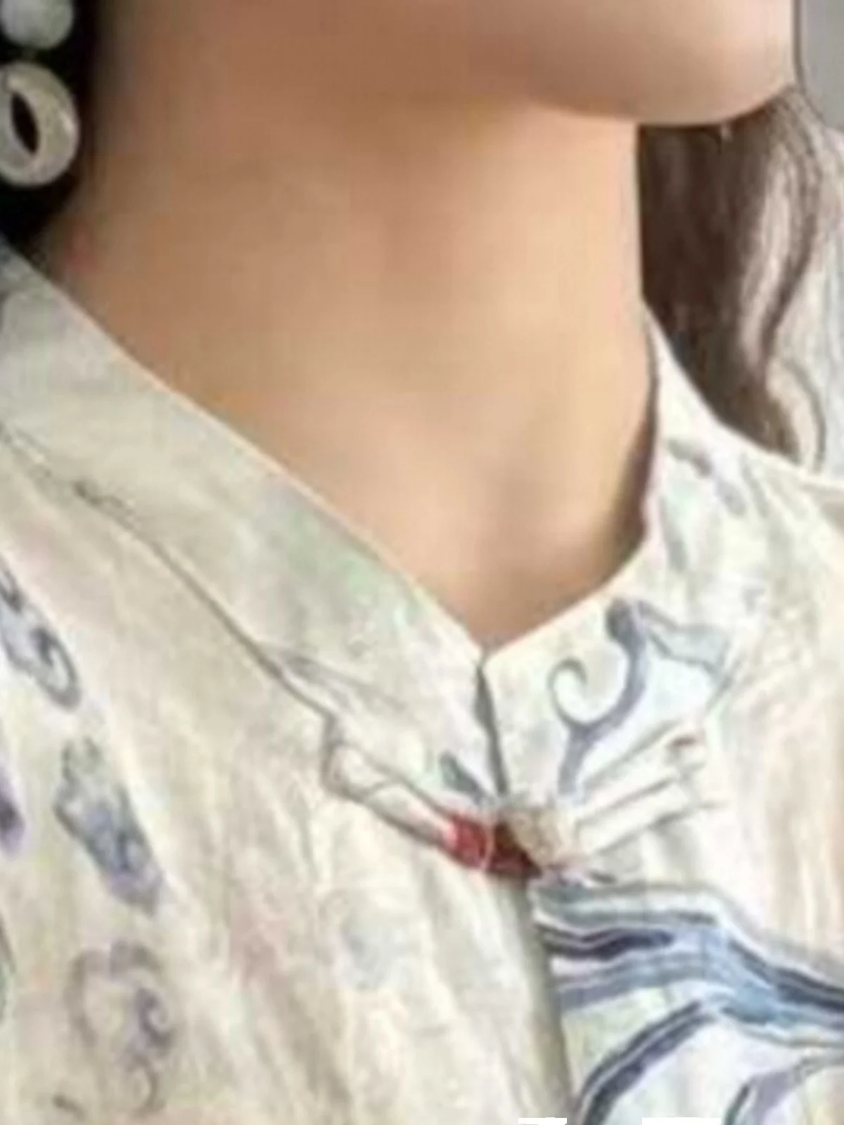 Nova tendência nacional chinesa Sle botão de impressão de linho longo Sve feminino verão solto proteção solar Top irt Commute Retro Lo...