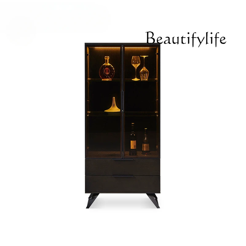 

Italian minimalist wine rack Modern minimalist wall display cabinet Light luxury restaurant glass locker