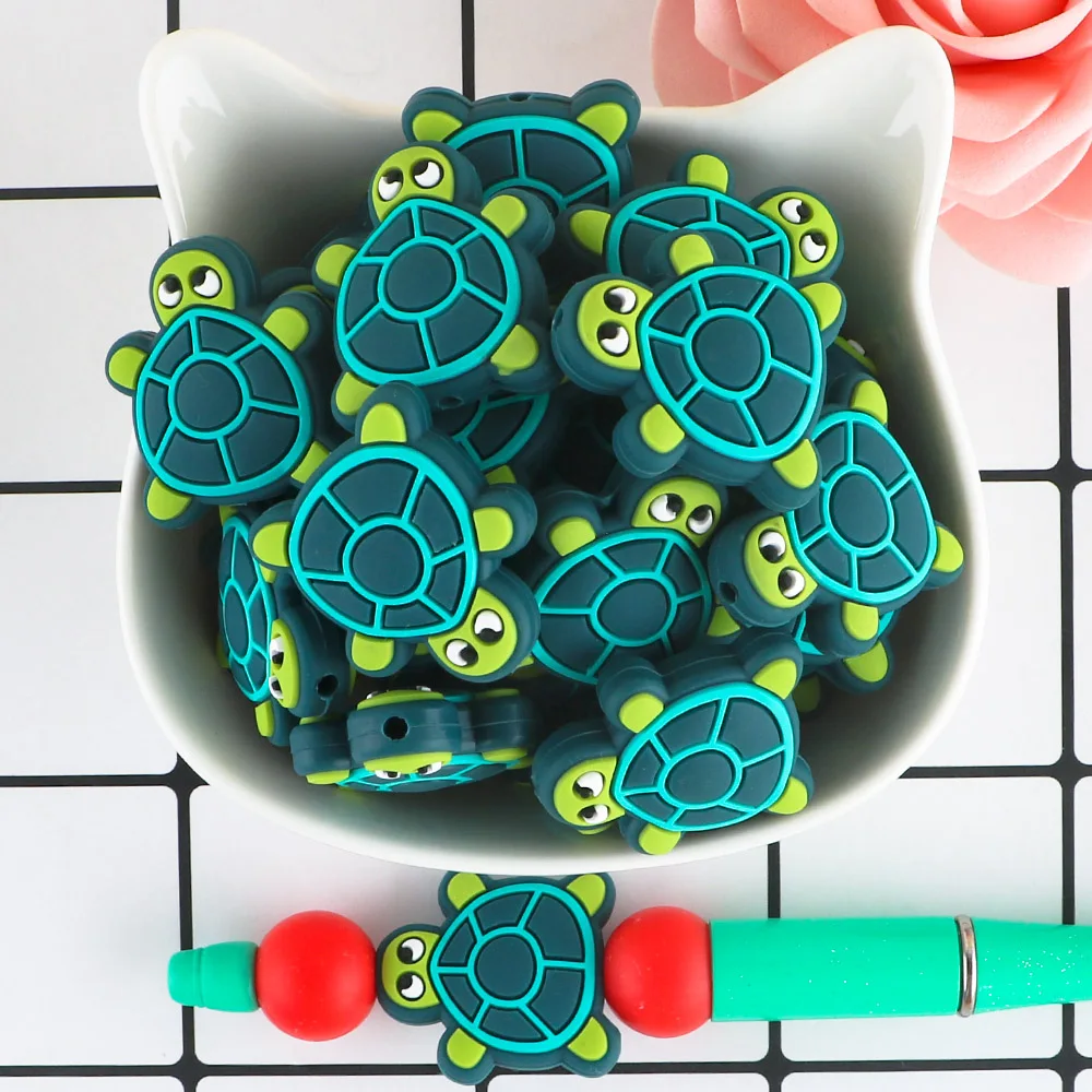 Sunrony 5/10Pcs New Silicone Beads Mini Yak Turtle Fish Bird House Bead For Jewelry Making DIY Necklace Jewelry Accessories