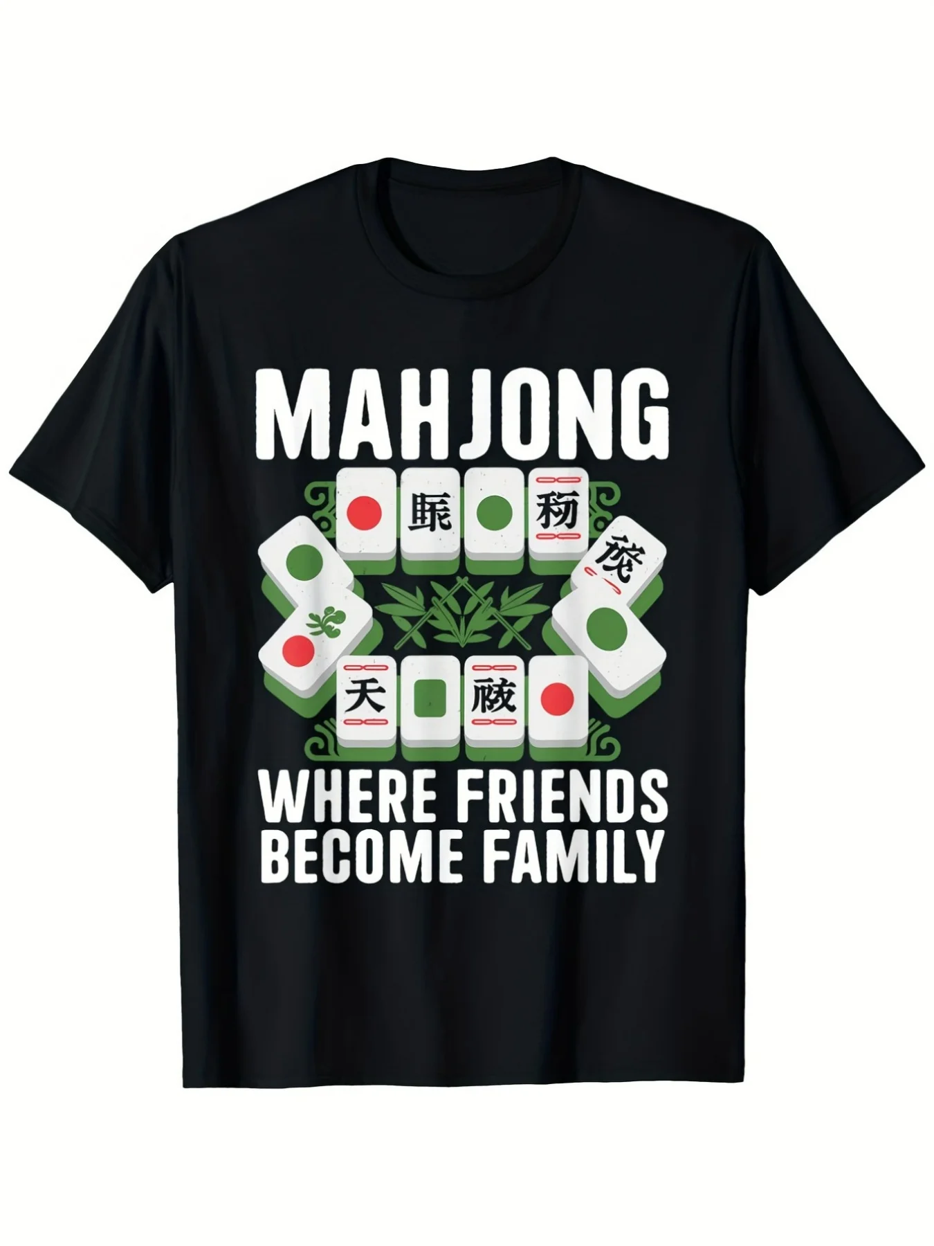 Mahjong T-Shirt for Men  Women - Retro Mahjong Tile  Chinese Character Print Crew Neck Tee,  Sizes Soft 220 Shirt Suitable for Gym, Outdoor, Mahjong Tournaments  Casual Wear -  Retro Mahjong Gift Apparel