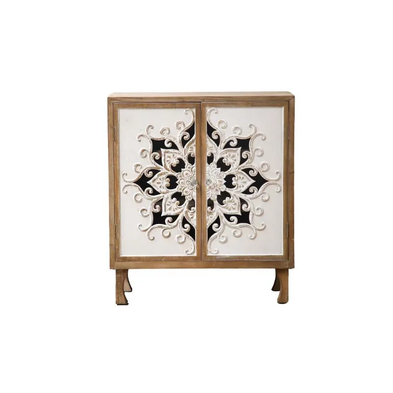 

Retro carved entrance shoe cabinet American country old relief decorative cabinet household corridor aisle cabinet