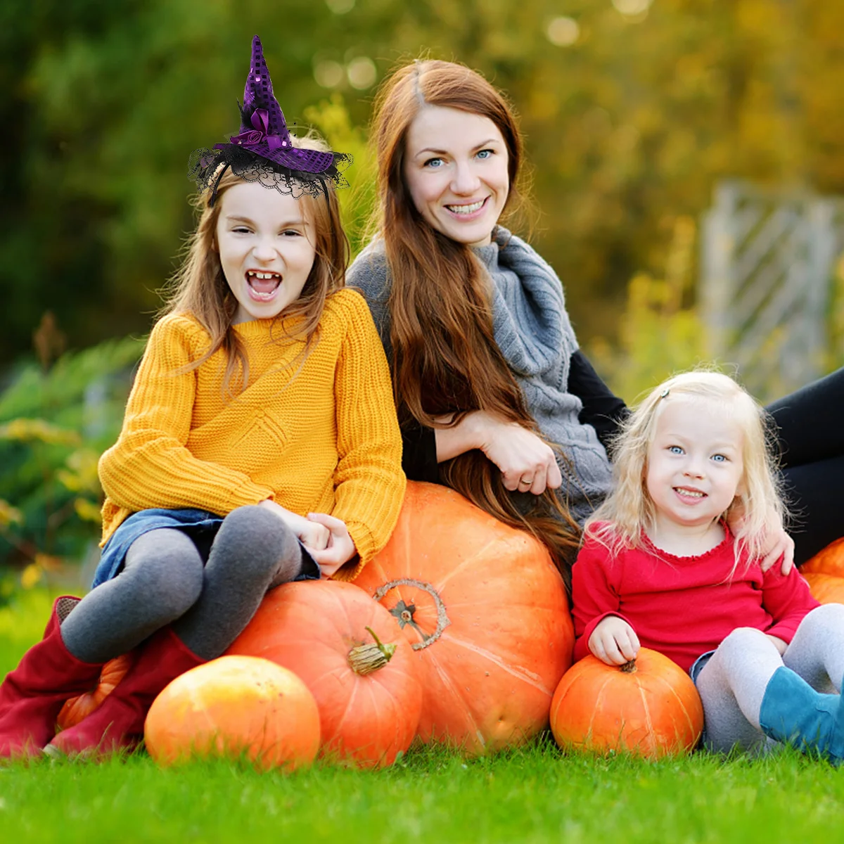 2 szt. Opaska na głowę w kształcie kapelusza czarownicy na Halloween dla dzieci, lekka ozdoba do kostiumu, wytrzymała opaska do włosów dla dziewczynek, akcesoria do włosów dla maluchów