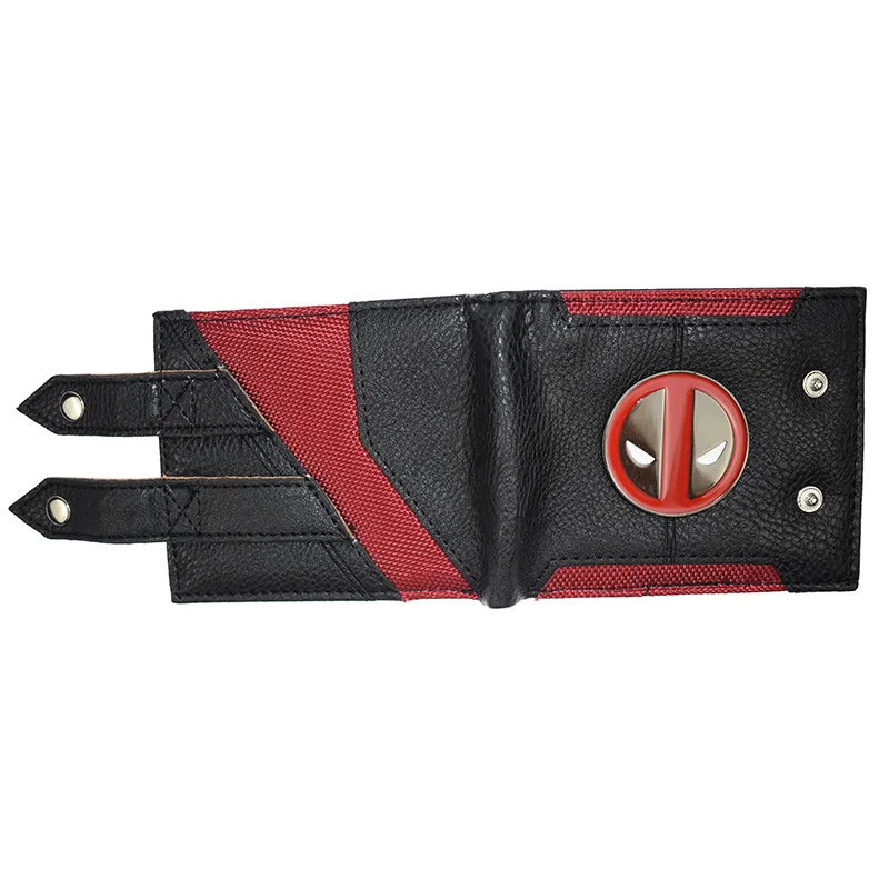 Anime Cartoon Marvel Comics Deadpool Wallet Metal Design Double Hasp Purse Gift for Man Boys