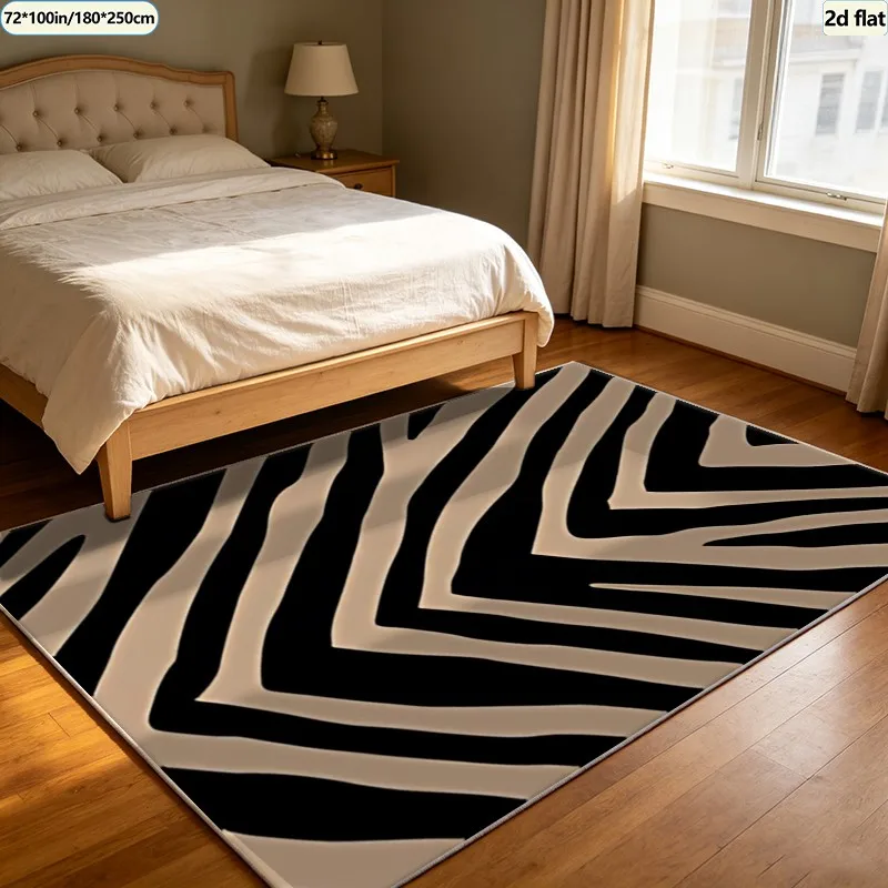 1 Piece of Zebra-Striped Carpet, Soft and Comfortable, Suitable for All Seasons, Lightweight and Easy to Care For, Home Decor, Living Room, Bedroom, Entryway, Autumn, Winter, Room Decoration
