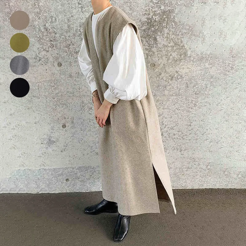 Lotte Nuevo abrigo de lana de 4 colores para primavera y otoño, chaleco sin mangas con cuello en V para mujer, ropa de abrigo