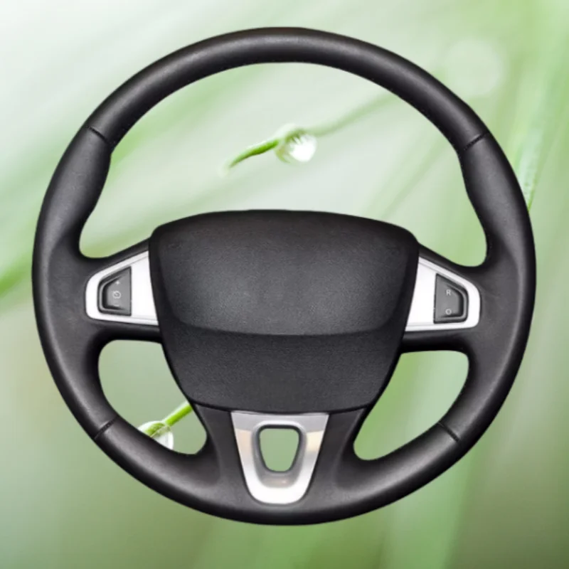 Housse de volant de voiture en cuir artificiel personnalisée DIY pour Renault Megane 3 2009-2014 Scenic 2010-2015 Fluence ZE 2009-2016