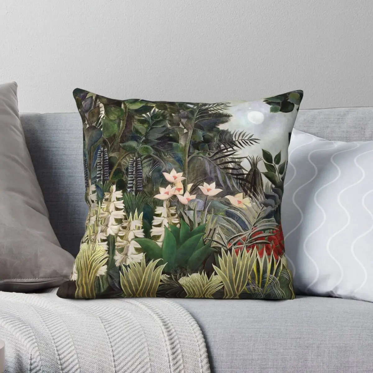 The Equatorial Jungle Henri Rousseau Pillowcase Polyester Linen Velvet Printed Zip Throw Pillow Case Car Cushion Cover Wholesale