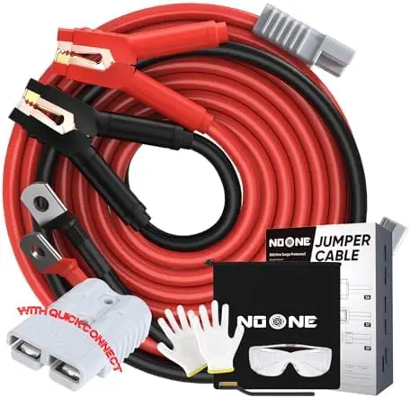 

Booster Jumper Cables Heavy Duty 2/0 Gauge 30 FT 1500 AMP with Quick Connect Plugs for Truck SUV Car with up to 8-Liter Gasoline