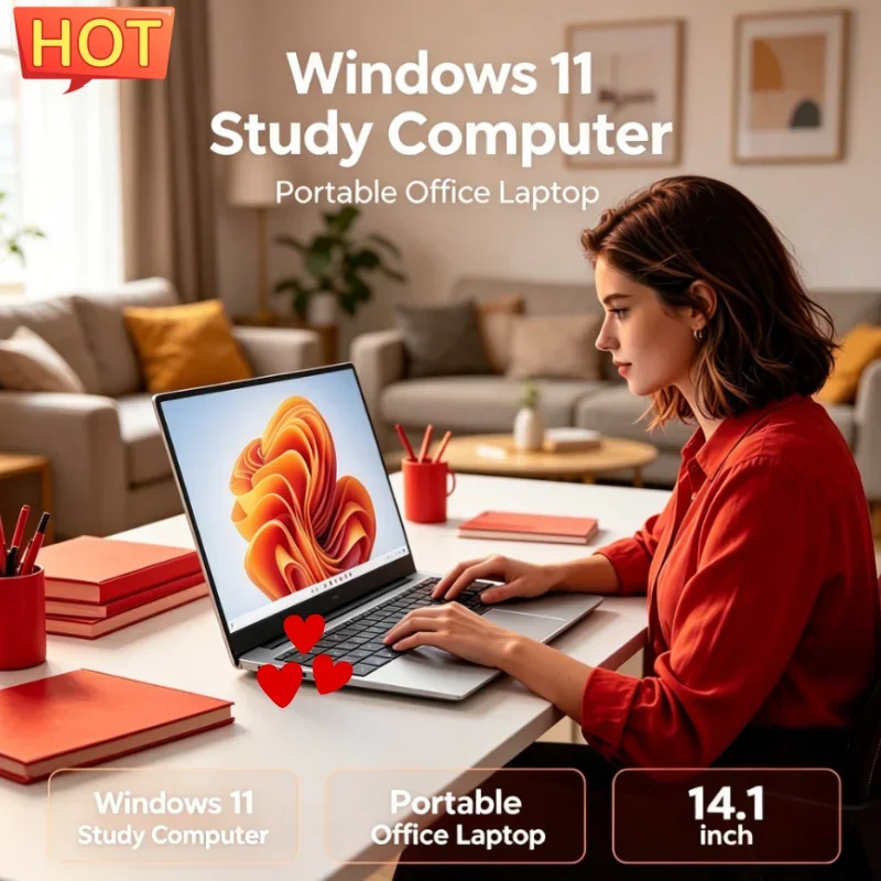 

Practical Office Study Computer Ultra Slim 14.1 Laptop Intel N3700 16GB RAM 2TB SSD 1920*1080 Display Windows 11 Pro