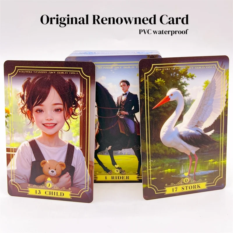 JK Manor PVC Waterproof Anti Wrinkle Lenormand Oracle Deck Psychology Player Magic Divination Astrology Renowned Card Board Game