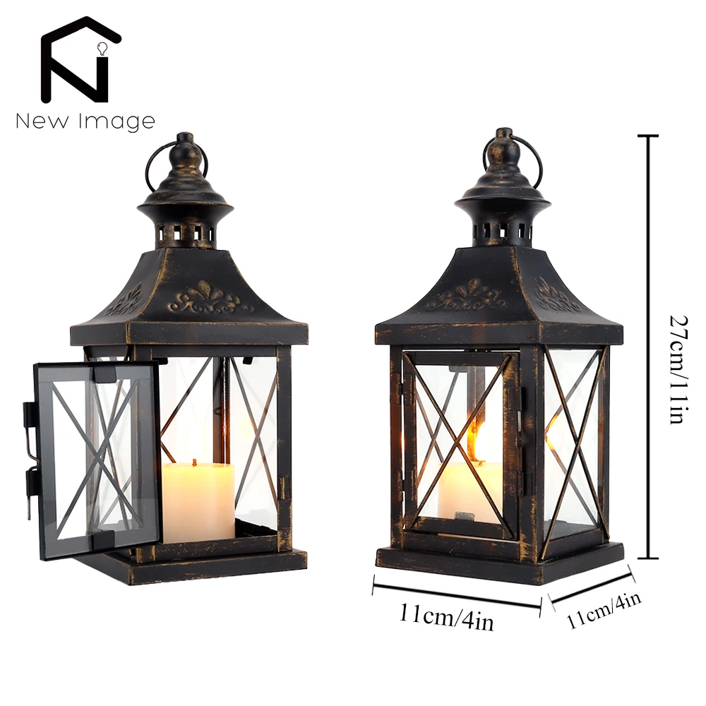 Small Metal Candle Holder Black Retro Candle Lanterns Hanging Lantern for Bedroom Living Room Garden Patio Parties Home Decor