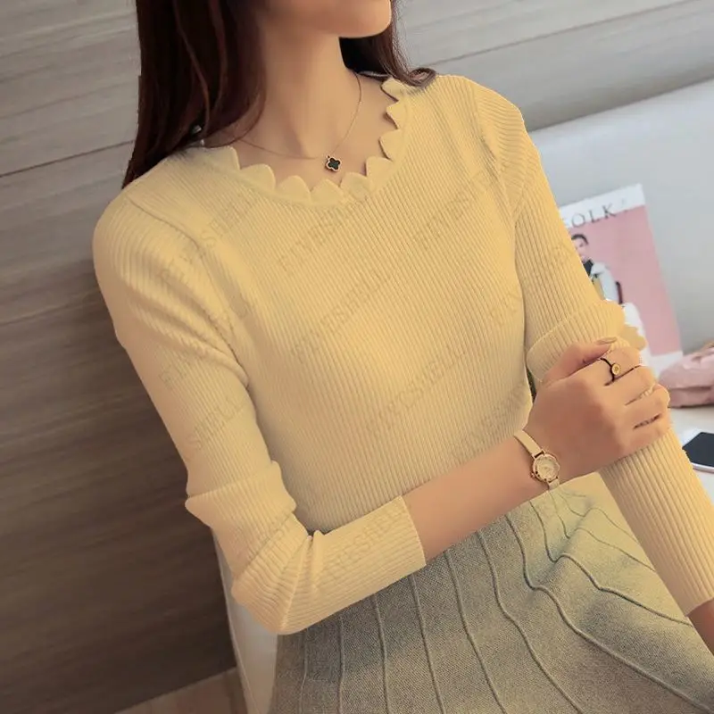 Autumn Winter Butterfly Neck Sweater Female Sweaters Women Pullover Solid New Spring Womens Knitted Slim Sweater Long Sleeve