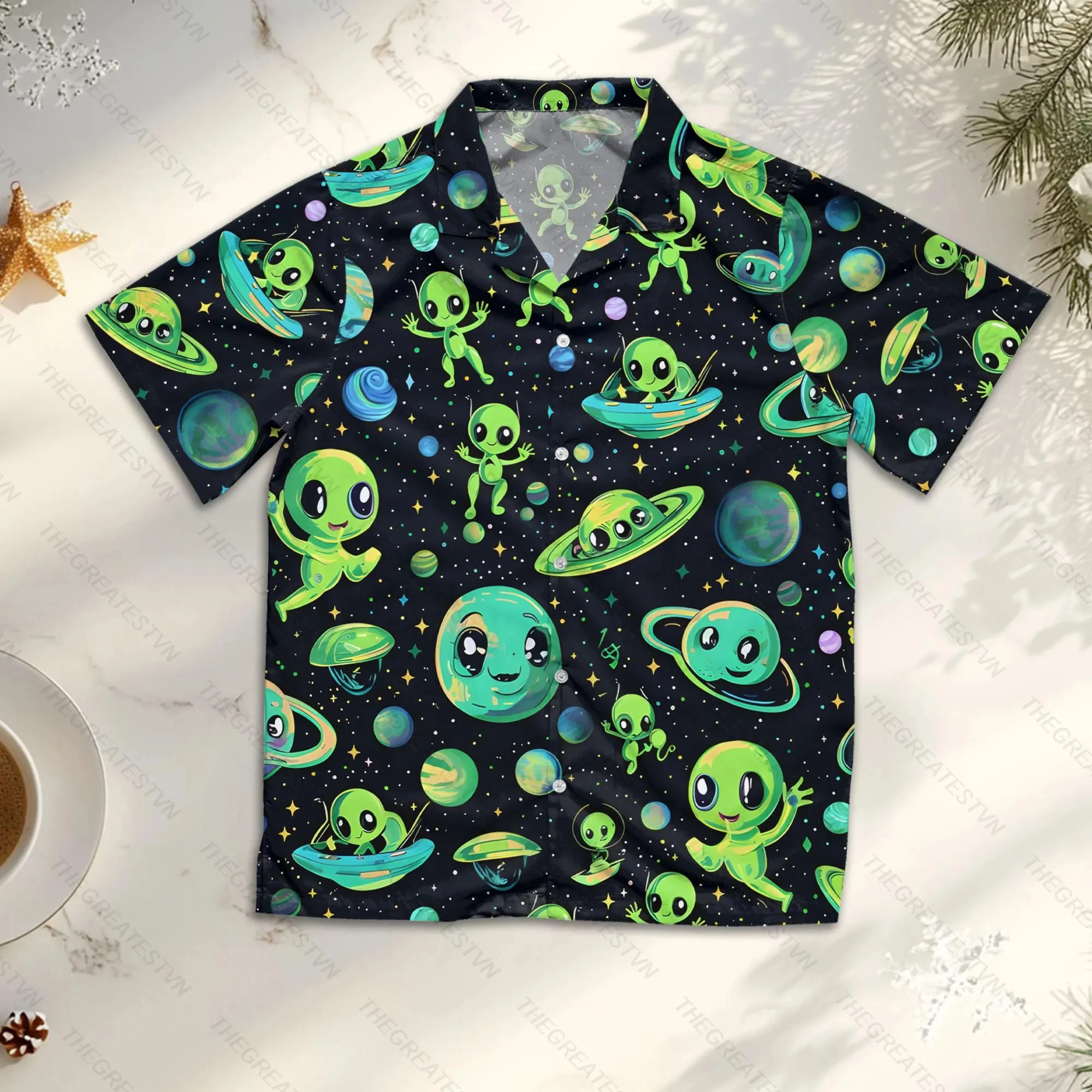 Men's Fashion Printed Short Sleeved Shirt Hawaiian Summer Shirts Men Beach Harajuku Vacation Art Printing Casual Blouse Unisex