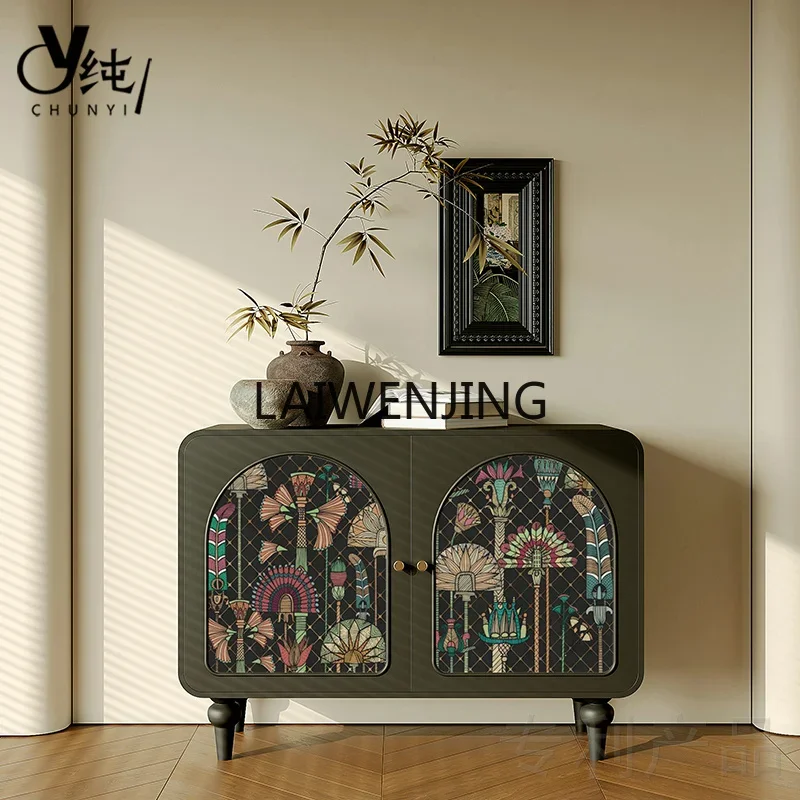 LYN French retro entrance cabinet painted storage aisle against the wall medieval decorative cabinet