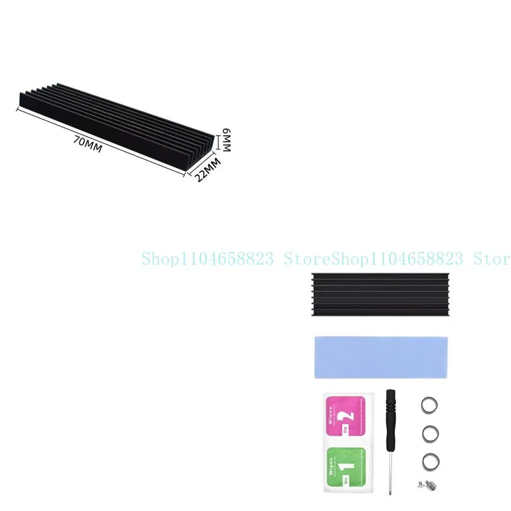 

652F Aluminum for M.2 Hard Disk Heatsink Heat Dissipation Radiator Cooling Silicon Thermal Pad Cooler for NVME 2280 PCIE