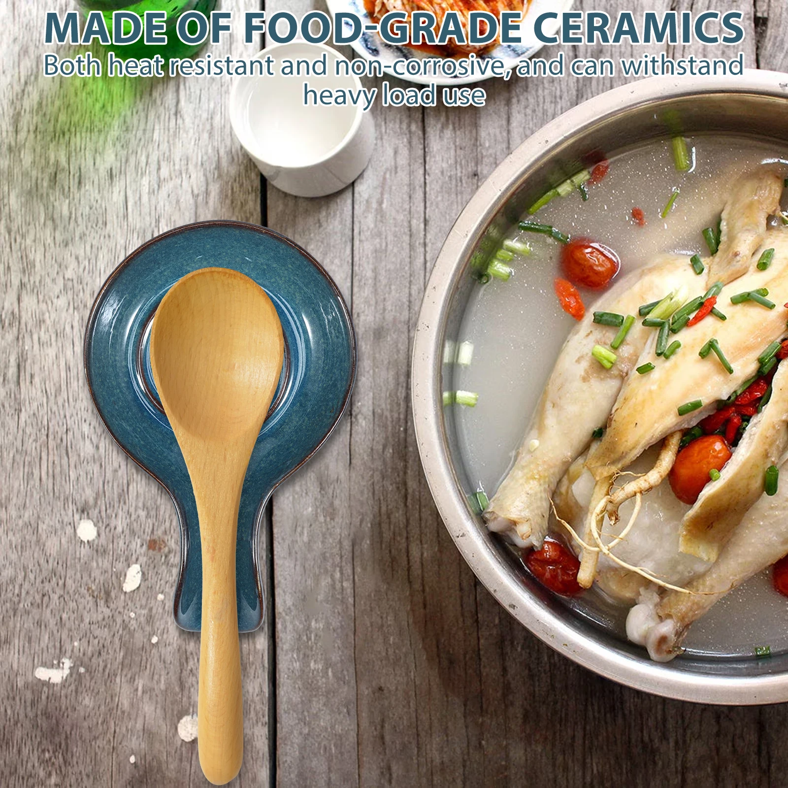 Spoon Holder Ceramic Spoon Rest Knife Fork Chopstick Filter Tray for Kitchen Counter Party Dining Table Seasoning Plate Dip Dish