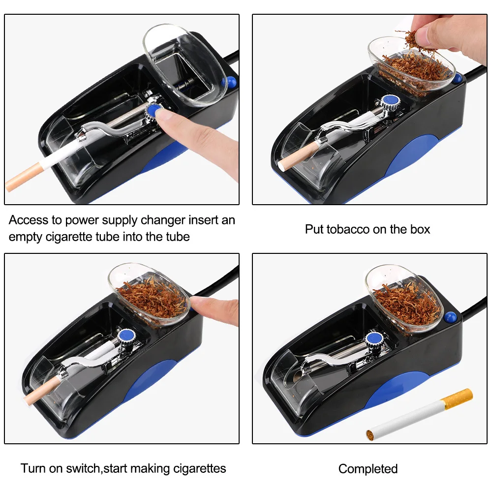 DIY Electric Automatic Cigarette Rolling Machine Injector Maker Tobacco Roller Smoking Tool EU US Plug view 3