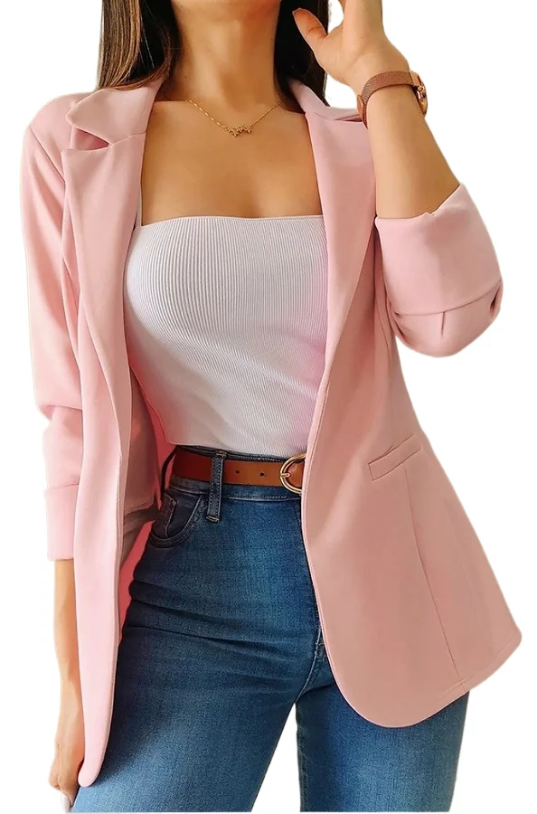 

Casual Long Sleeve Suit Office Lady Spring Autumn Fashion Elegant Turn Down Collar Coat For Women 2023 Female Tops