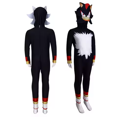 Halloween Party 3D Printed Sonic Costumes Kids Tails Knuckles Shadow Hedgehog Jumpsuits Anime Sonic Cosplay Bodysuit Mask Adults