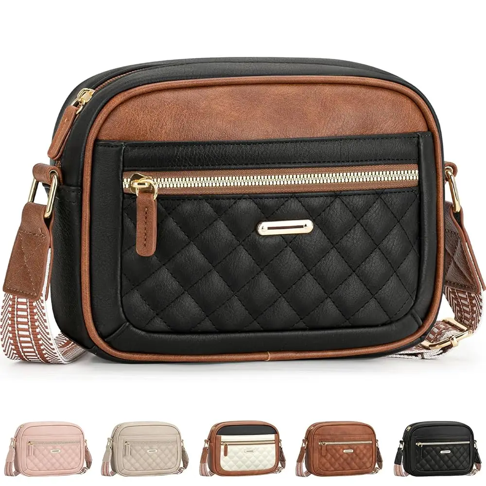 Crossbody Bags for Women, Small Crossbody Purses Trendy Vegan Leather Women's Shoulder Handbags with Adjustable Strap