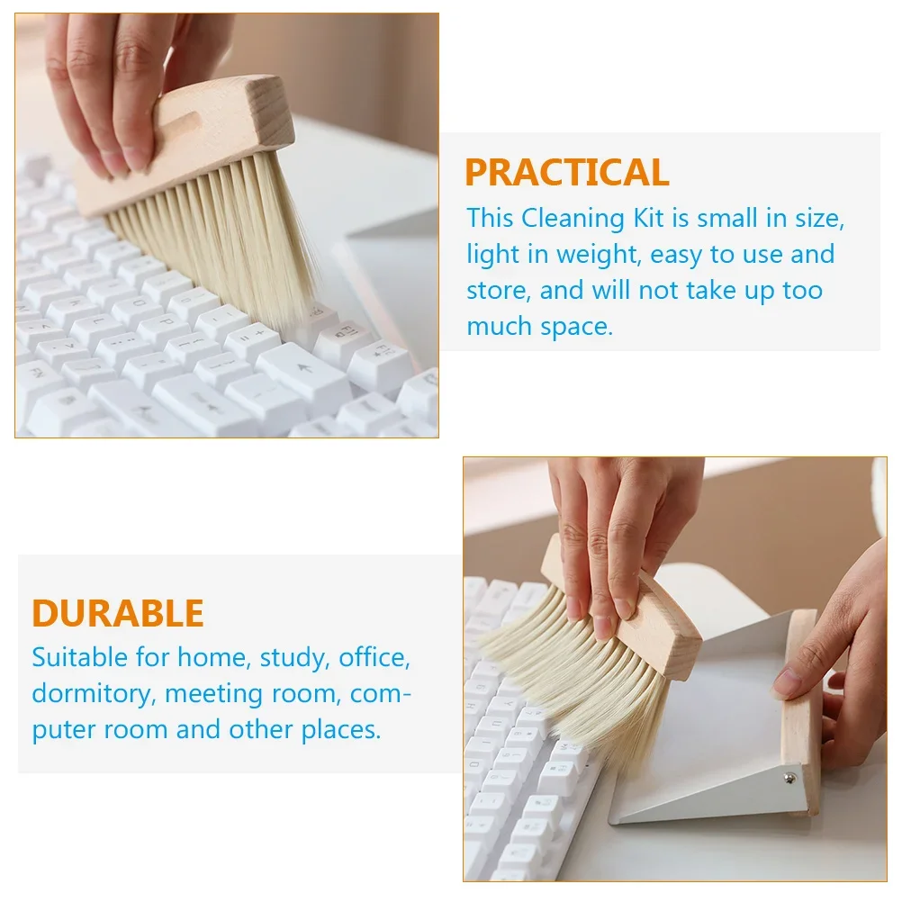 مُنظف نوافذ مجموعة فرشاة السيارات الصغيرة الخشب مقلاة معدنية صغيرة طاولة طبيعية فرشاة يدوية كنس المنزل المطبخ فرش الطلاء ل