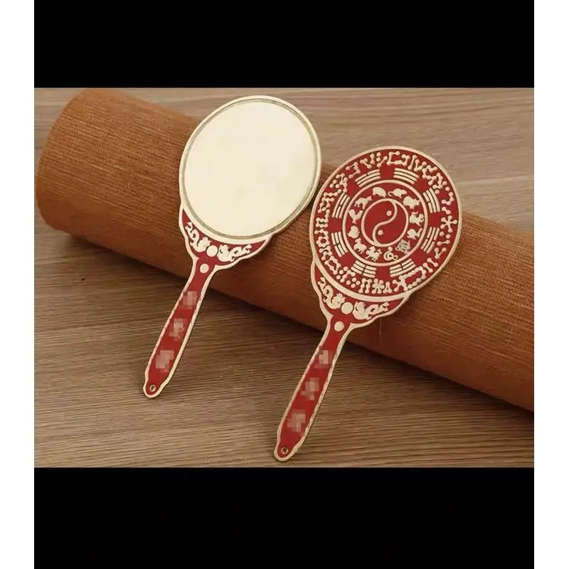 Brass , Flat , Handheld , Twelve Zodiac Copper , Handle , Bagua Mirror