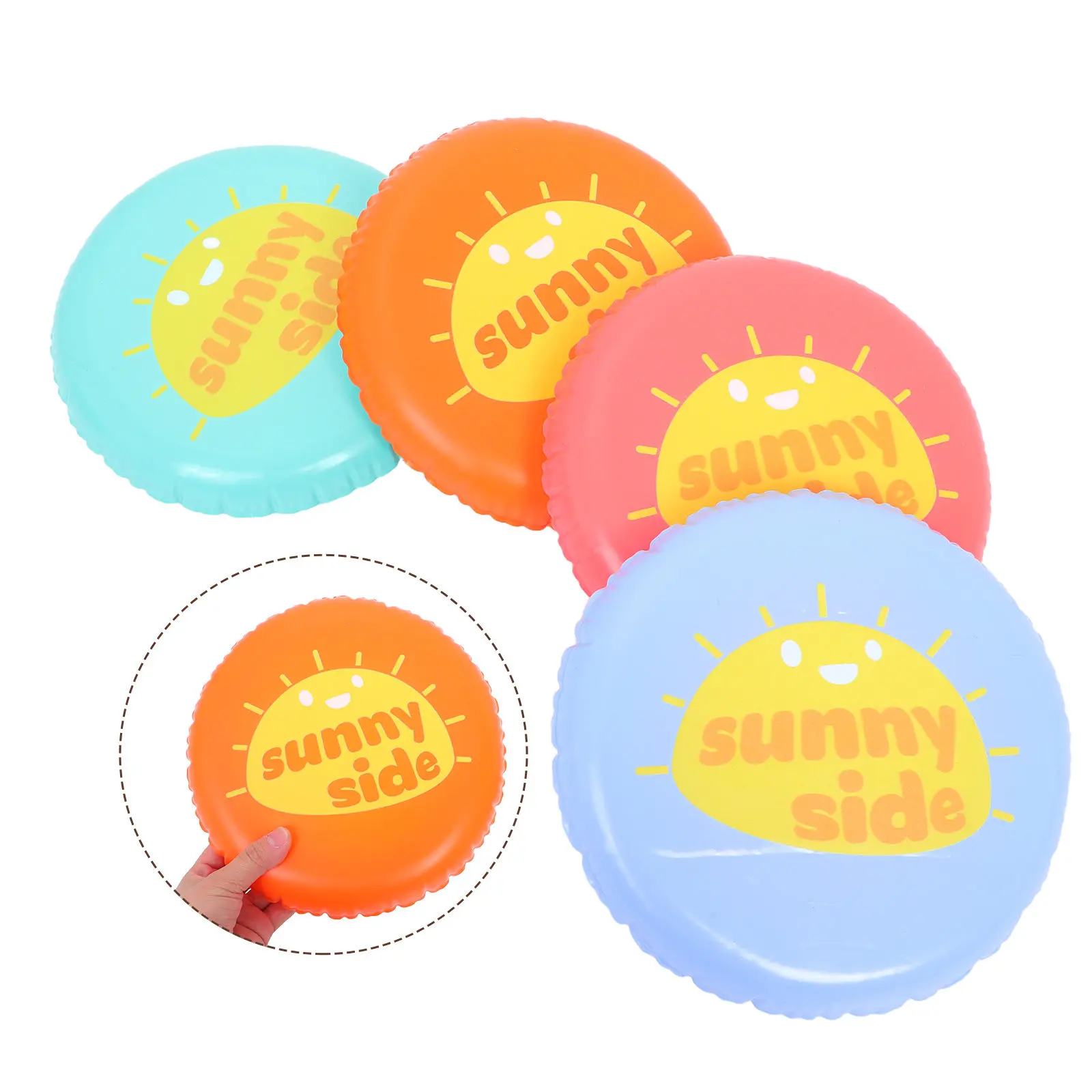 

Набор из 4 надувных ПВХ-фрисби: мягкие, легкие летающие диски для улицы, пляжа, парка, двора, для игр и вечеринок