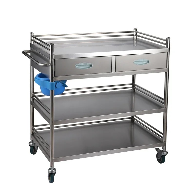 304 stainless steel cart wholesale beauty storage tool cart surgical instrument rack hospital care treatment cart