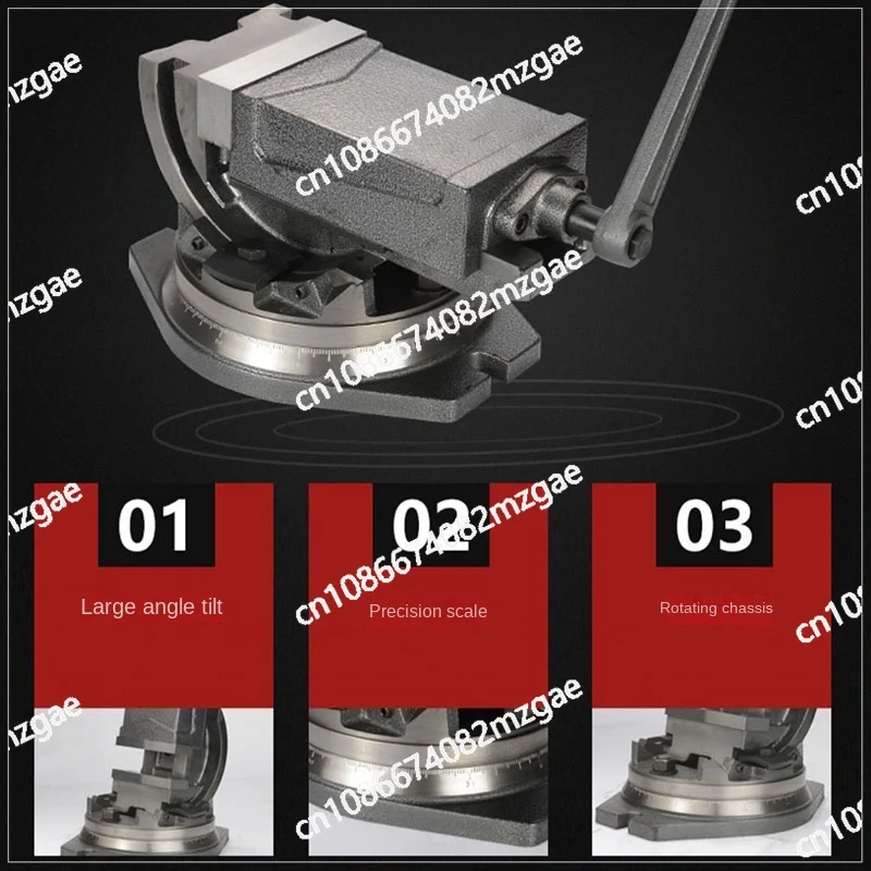 High Precision 4 Inch Inclinable Angle Solid Flat Tongs 360-Degree Rotary Precision Taper Vise Precision High Quality