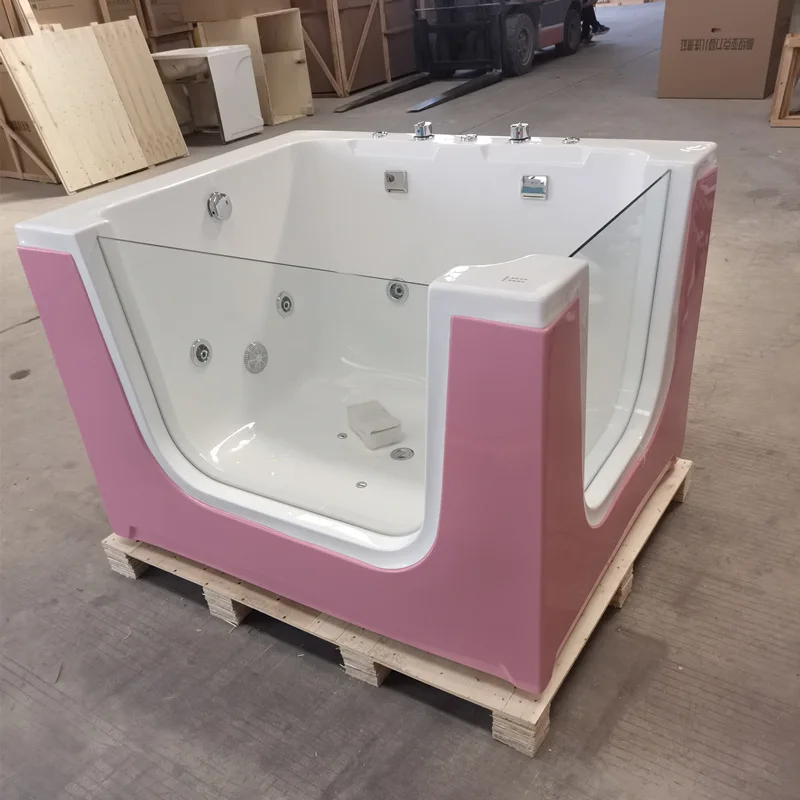 

Modern Freestanding Baby Bath Cube Rectangle Child Mother Toddler Soaking Bathroom Swimming Therapeutic Apparatus