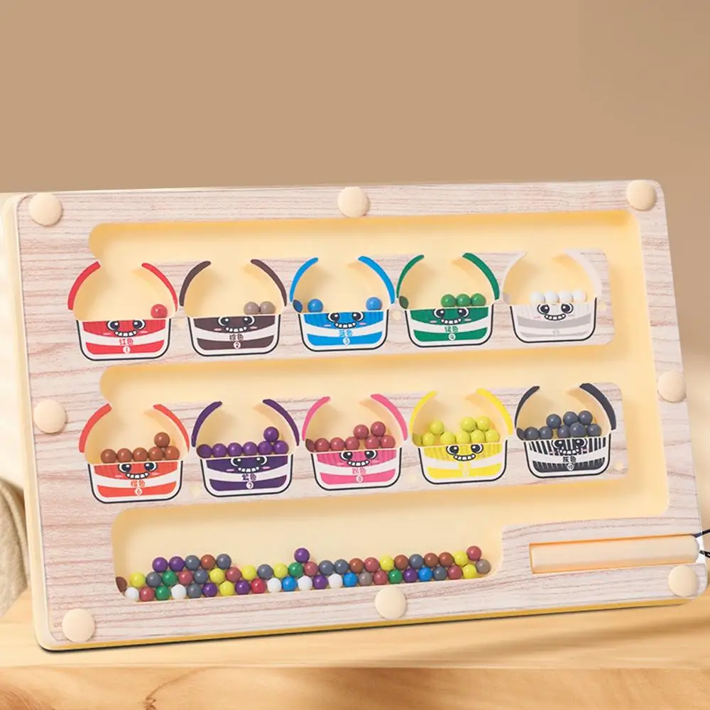 Labirinto di ordinamento dei colori magnetici 2 in 1 e tavolo da disegno Numero di corrispondenza Apprendimento Conteggio Attività prescolare Giocattoli Montessori per bambini