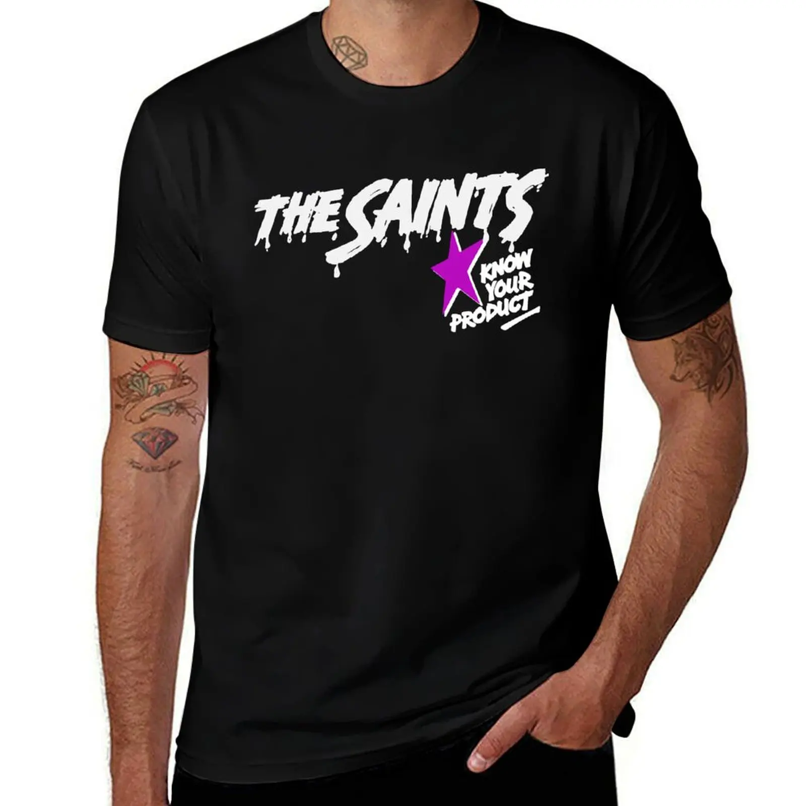 Футболка The Saints PRODUIT, наклейка, маска, рабочая футболка для механиков