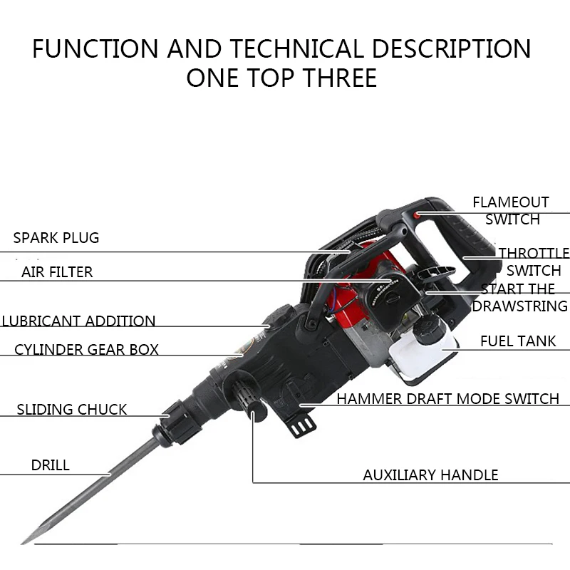 Portable Multifunctional Pick Hammer Drill Dual Purpose Electric Pick 220V Broken Drill Bit Disassembly Hammer Excavator