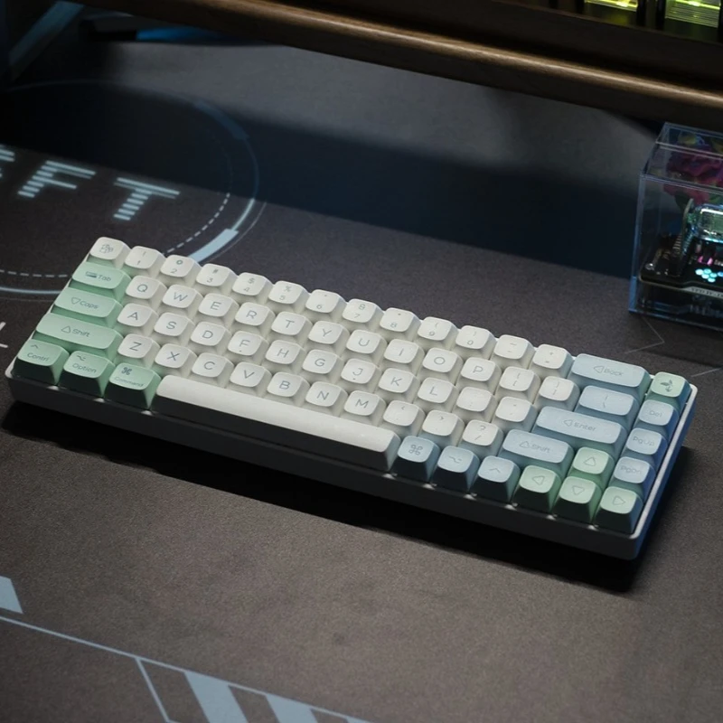 Ice crystal mint and lime themed keycaps XDA ball caps PBT heat sublimation compatible MAC and WIN small full set keycaps