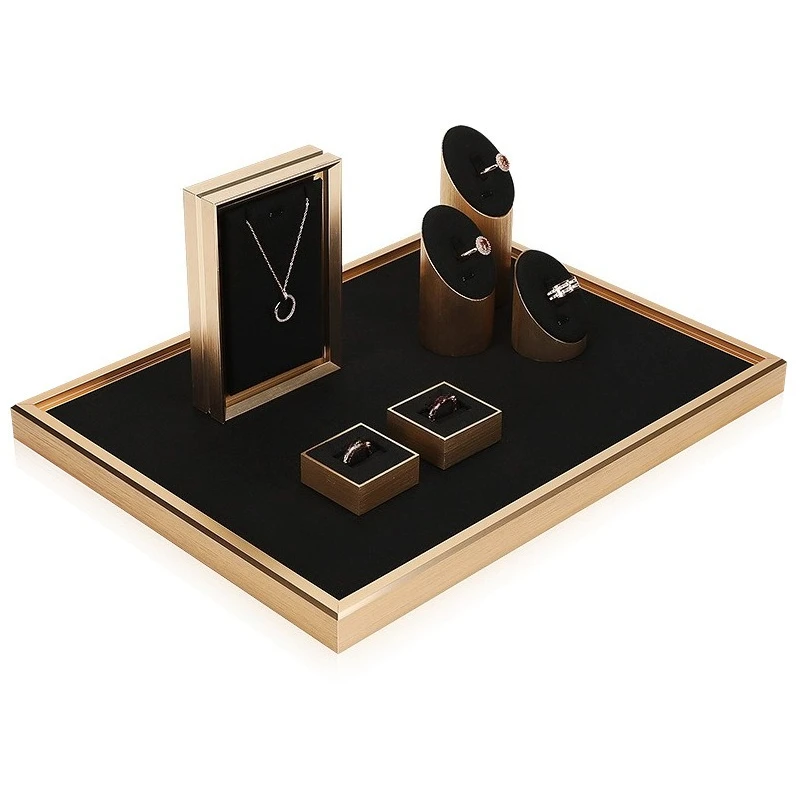 New Titanium Black Microfiber Jewelry Display Prop Ring Pendant Bracelet Earring Jewelry Display Stand Counter jewelry rack