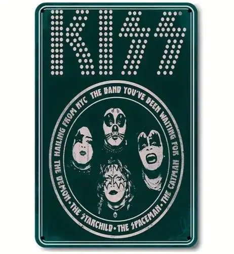 Kiss Rock Band Vintage Neuheit; Metallschild Wandkunst