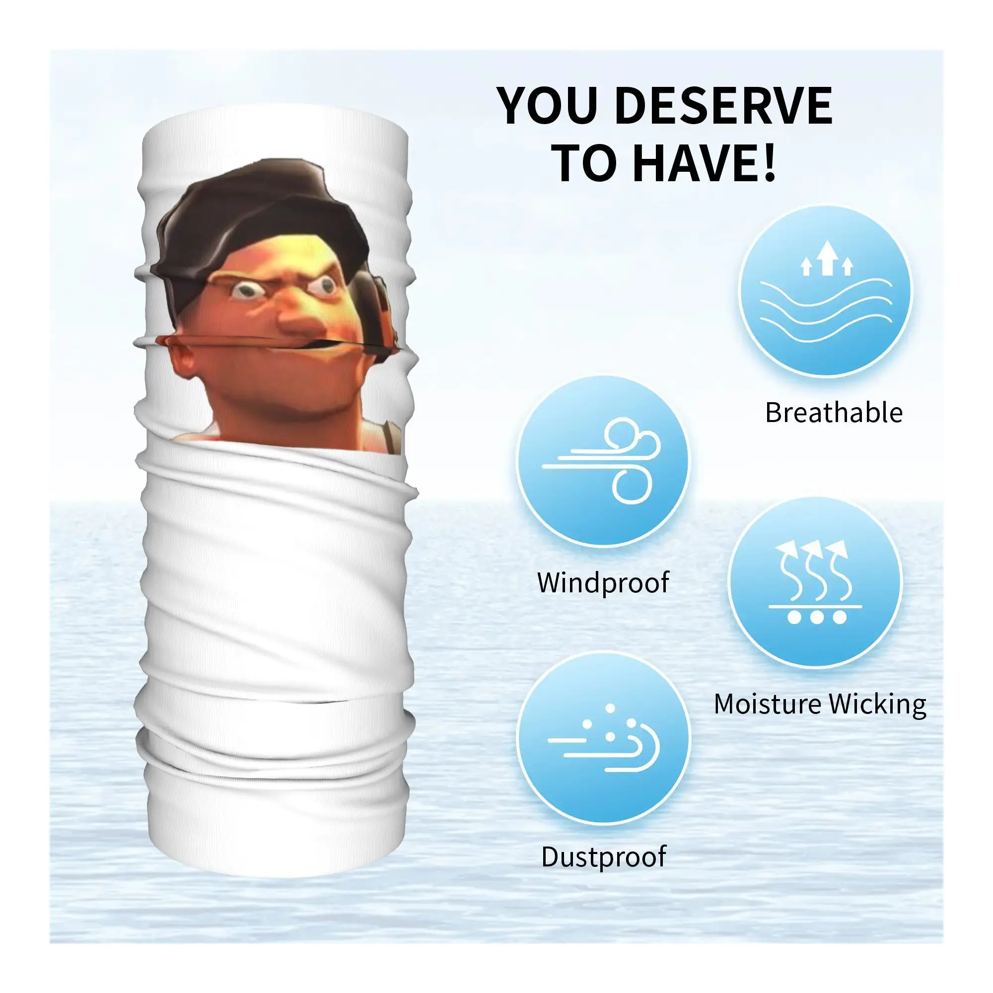 Team Fortress 2 TF2 Scout Gmod Bandana facial Polaina para el cuello Máscara impresa Bufanda Mascarilla multiusos Correr Unisex Adulto durante toda la temporada