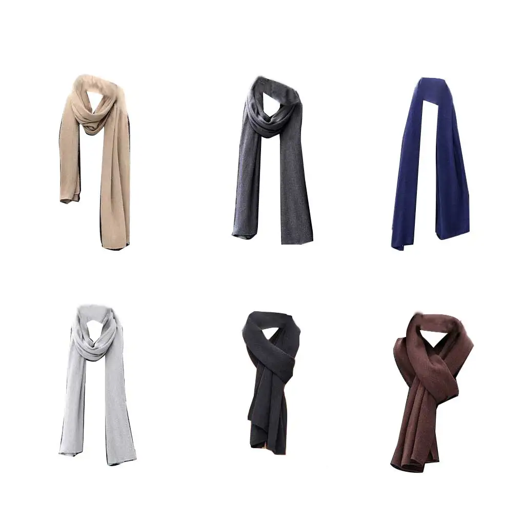 Scarves Cashmere-like Long Shawl Wraps Solid Knitted Fashion Headscarf