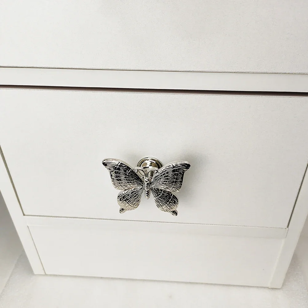 Butterfly Shape Zinc Alloy Furniture Handle Door Cabinets Knobs Multi-layer Plating For Children Room Drawers Accessories