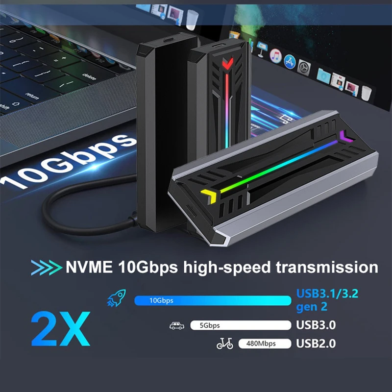 UTHAI M16 أداة مجانية صندوق محرك الحالة الصلبة 5G/10GB بروتوكول مزدوج NVMe/NGFF صندوق القرص الصلب المحمول Typec3.1