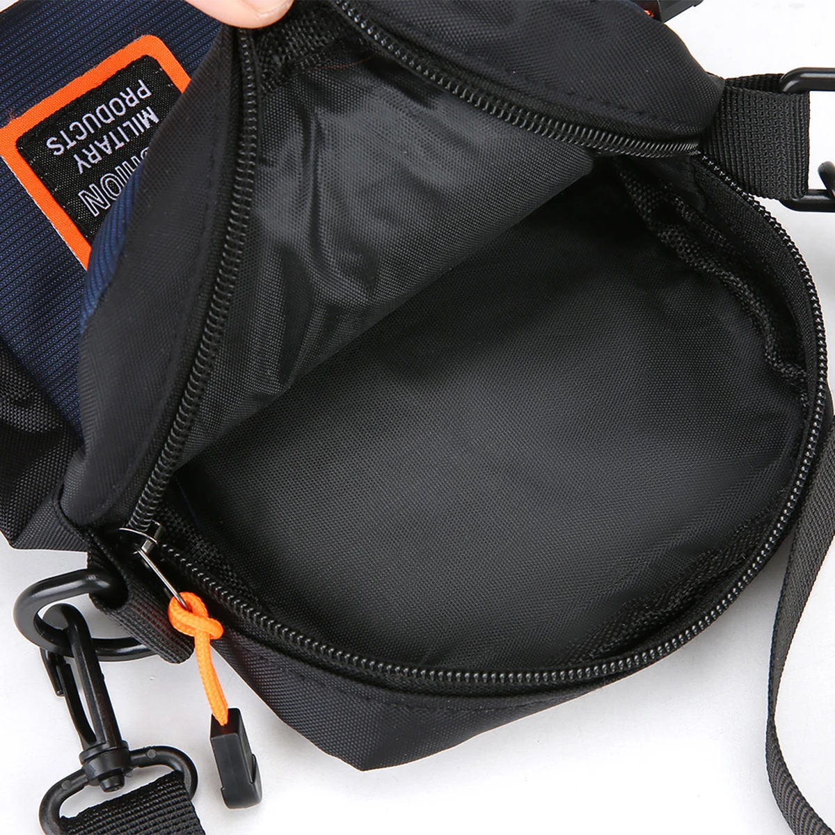 Men’s Lightweight Nylon Crossbody Bag Multiple Compartments Zipper Square Bag Adjustable Strap Crossbody Bag For Daily Use image 5