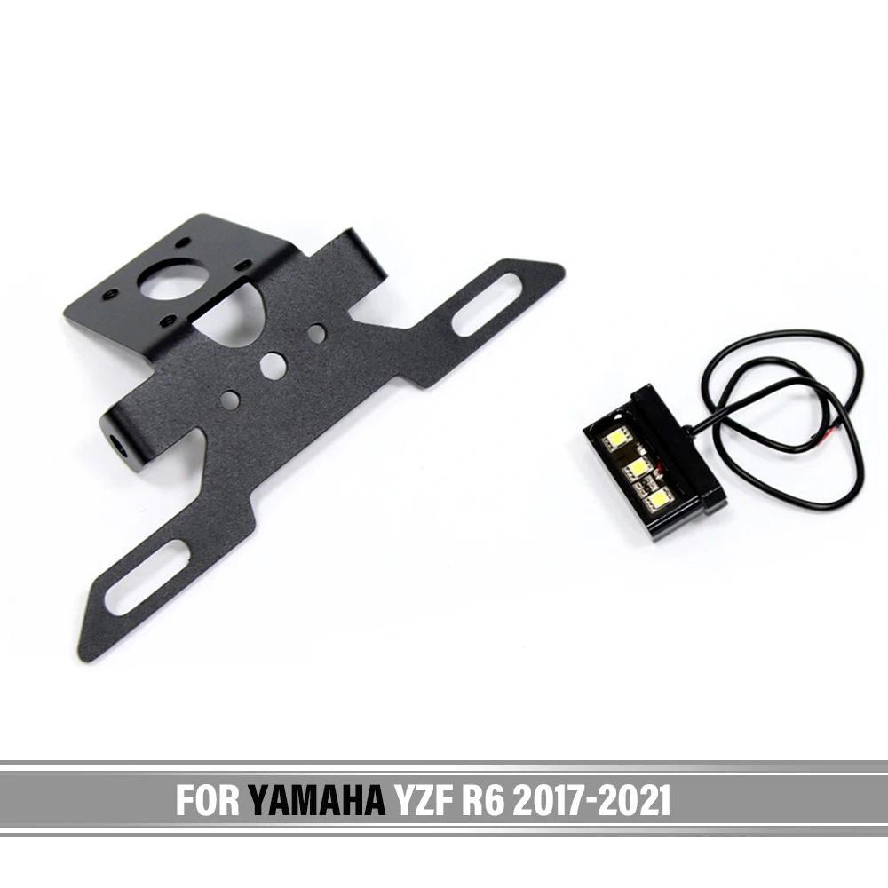 

For Yamaha YZF R6 2017 2018 2019 2020 2021 License Plate Holder Bracket Kit Tail Tidy Fender Eliminator with LED Light