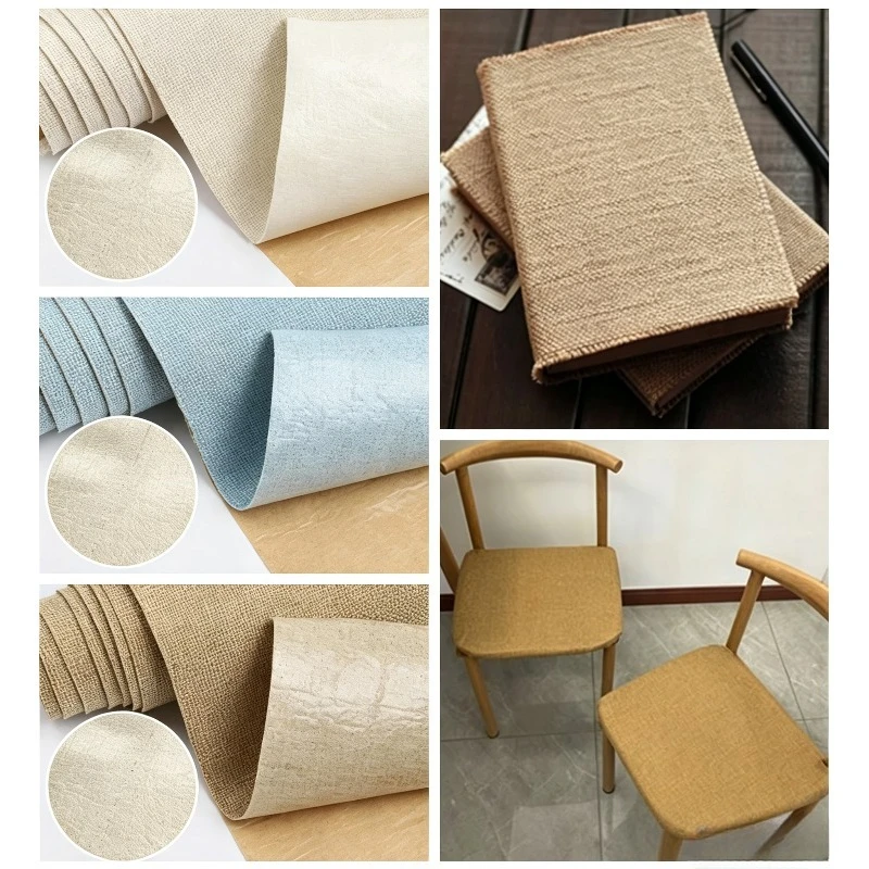 Self‑Adhesive Imitation Linen Fabric By The Meter for Sofa Chair Repair Patch Home Decoration DIY Upholstery Sewing Thick Cloth