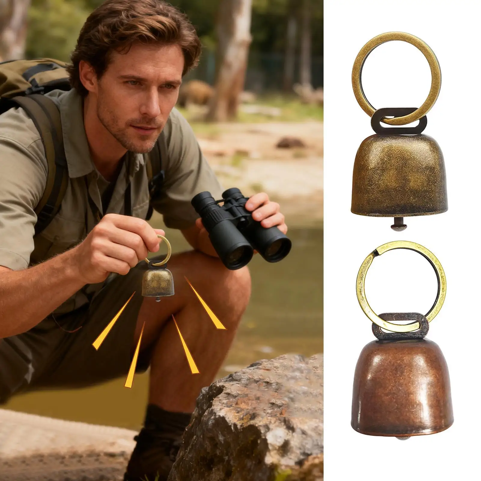 Bear Bells Loud Ringing Safety Tool Camping Bear Protection For Women Men Camping Outdoor Animal Boat Defense Events Football