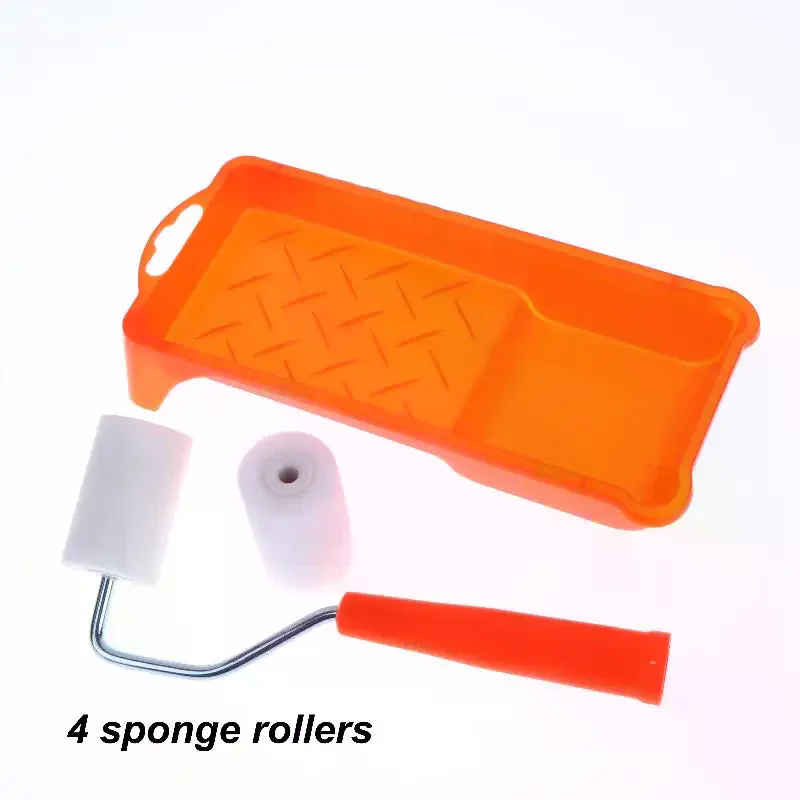6Pcs High-Density Foam Paint Roller Paint Tray Liner Decor Tools 2 Inches Small Paint Roller Kit Home Painting Supplies Hardware