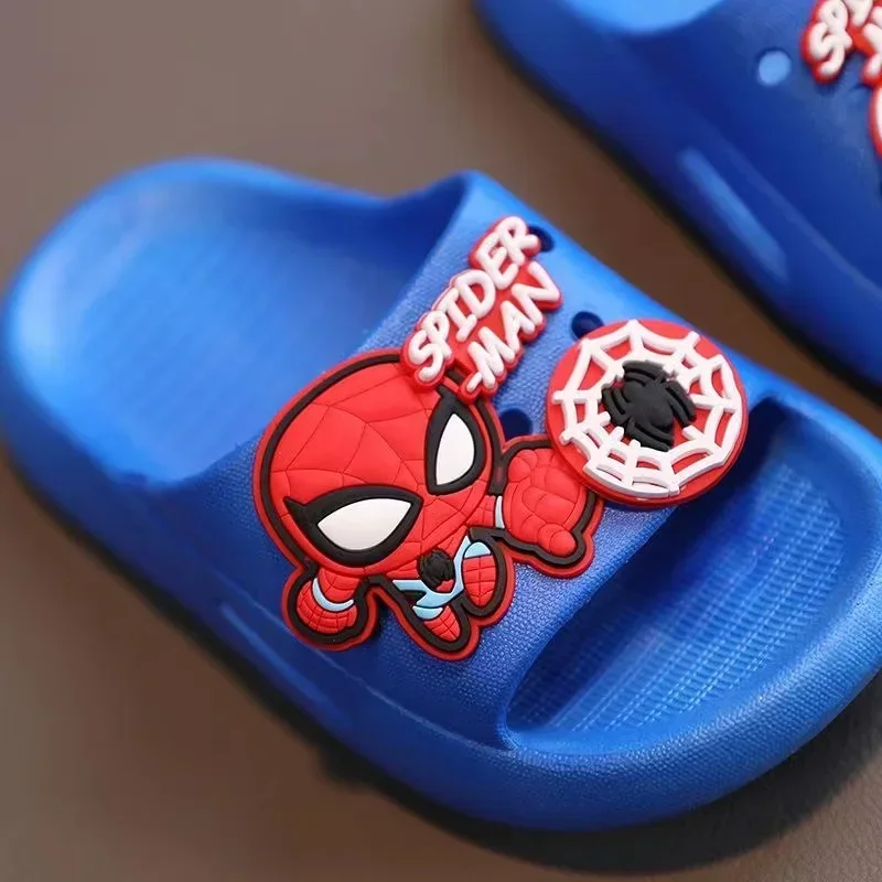 Summer Children Slippers Baby Boy Girl Cartoon Spierman Iron Man Captain America Kid Indoor Anti-slip Beach Flop Flip Soft Shoes