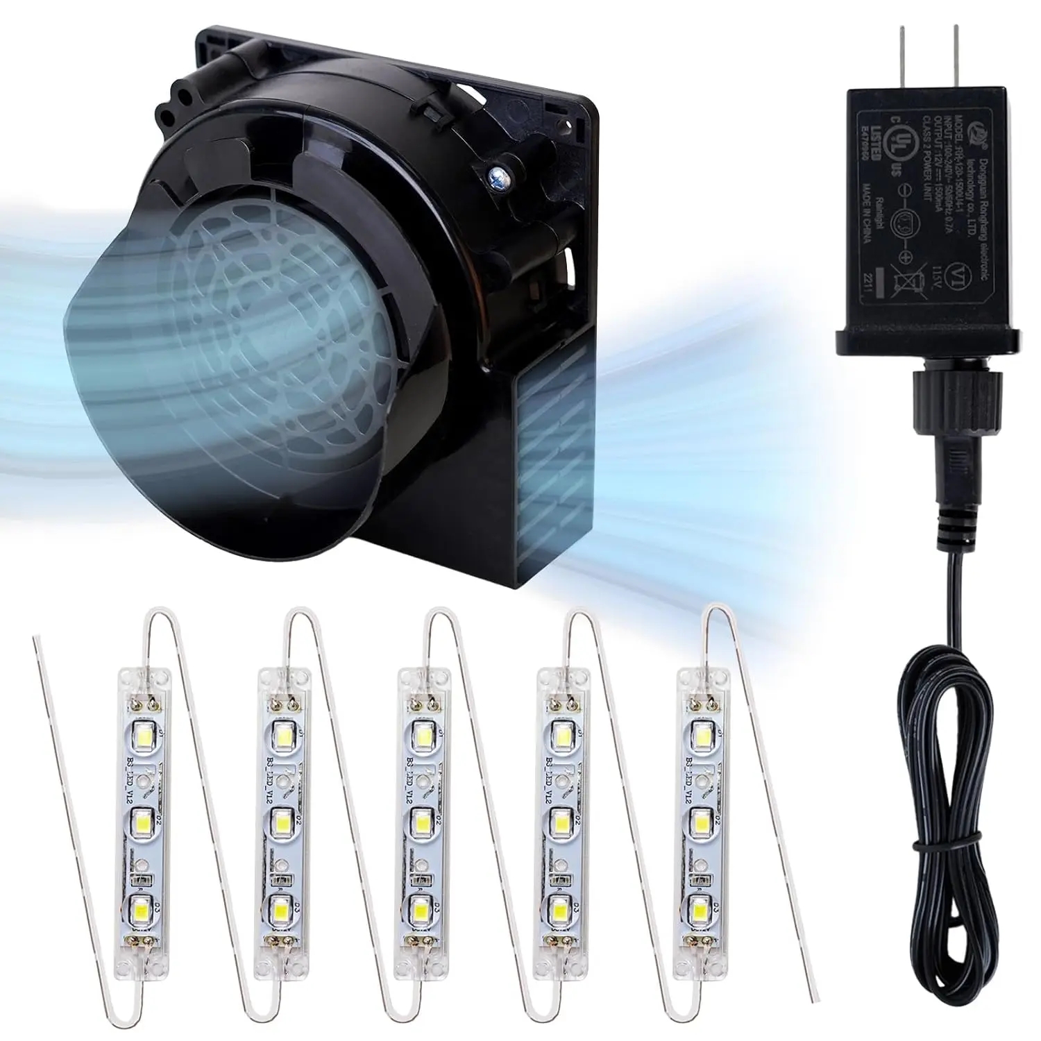 

1.2A Inflatable Blower Fan with 1.5A Adapter & 5 LED Lights for 5-10FT Outdoor Decorations