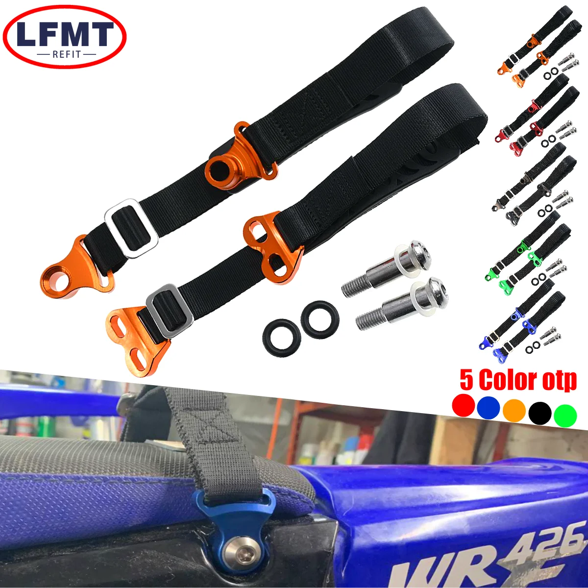 Motocross Universal Aluminium Vorne Hinten Rettungs Strap Pull Sling Gürtel Leinen für KTM HONDA KAWASAKI SUZUKI YAMAHA
